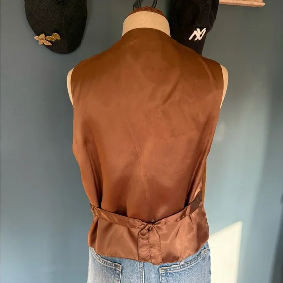 BB Dakota Leather vintage suede Vest Brown sz medium - Picture 4 of 7